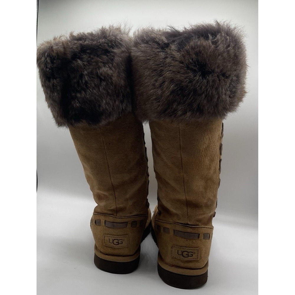 UGG Dana Tall Sheepskin and Fur Cuffed Boots Size 7 - Picture 5 of 12